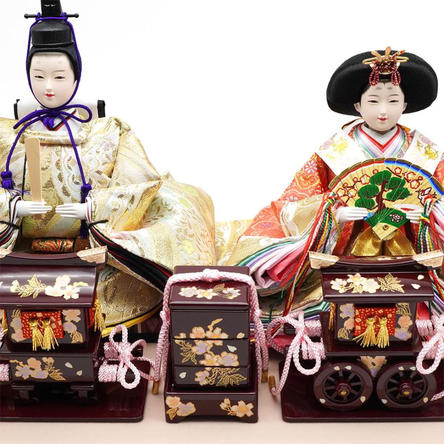 久月作 おひなさま 親王飾り 六角アクリルケース入り　ワインレッド　雛人形/ひな人形/雛祭り/節句/コンパクト/女の子/人形の久月 | 久月 | 07