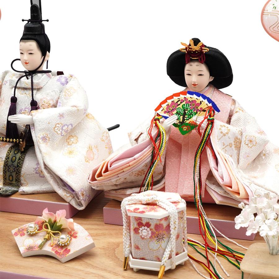 久月作 おひなさま 親王飾り アール型アクリルケース入り　ピンク/木目　雛人形/ひな人形/雛祭り/節句/コンパクト/女の子/人形の久月 | 久月 | 05