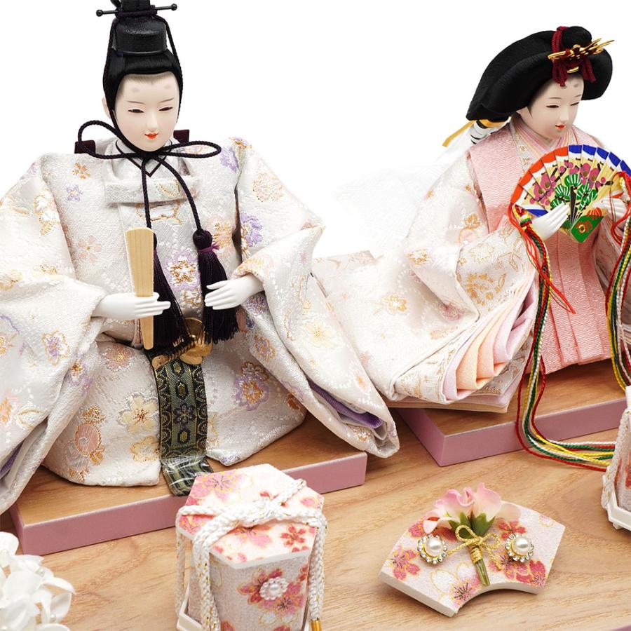 久月作 おひなさま 親王飾り アール型アクリルケース入り　ピンク/木目　雛人形/ひな人形/雛祭り/節句/コンパクト/女の子/人形の久月 | 久月 | 06