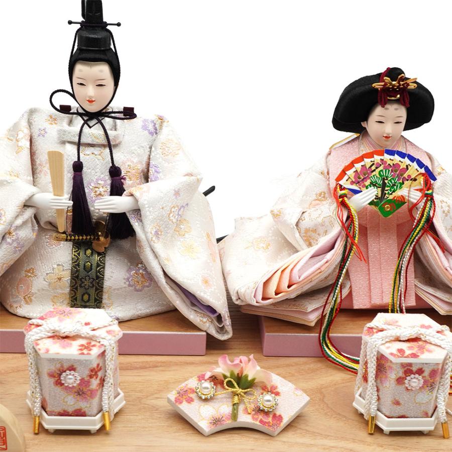 久月作 おひなさま 親王飾り アール型アクリルケース入り　ピンク/木目　雛人形/ひな人形/雛祭り/節句/コンパクト/女の子/人形の久月 | 久月 | 07