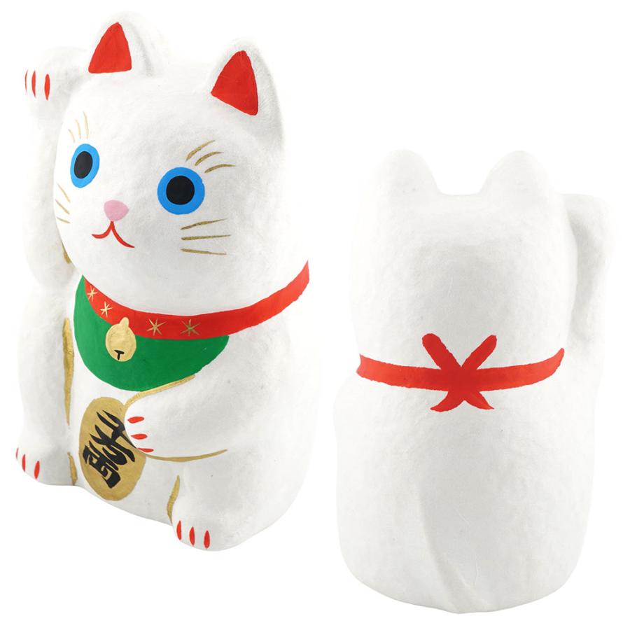 張り子 招き猫（大）　和雑貨/招き猫/ちりめん/民芸品/紙人形/一千乃 |  | 05