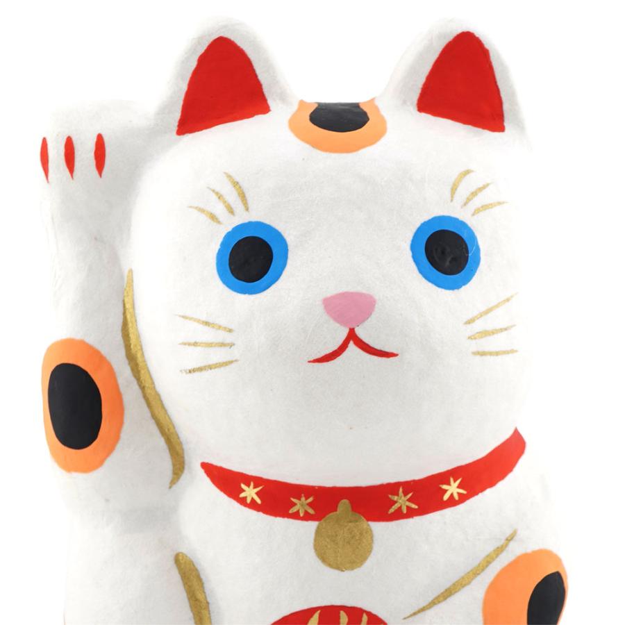張り子 招き猫（大）　和雑貨/招き猫/ちりめん/民芸品/紙人形/一千乃 |  | 07
