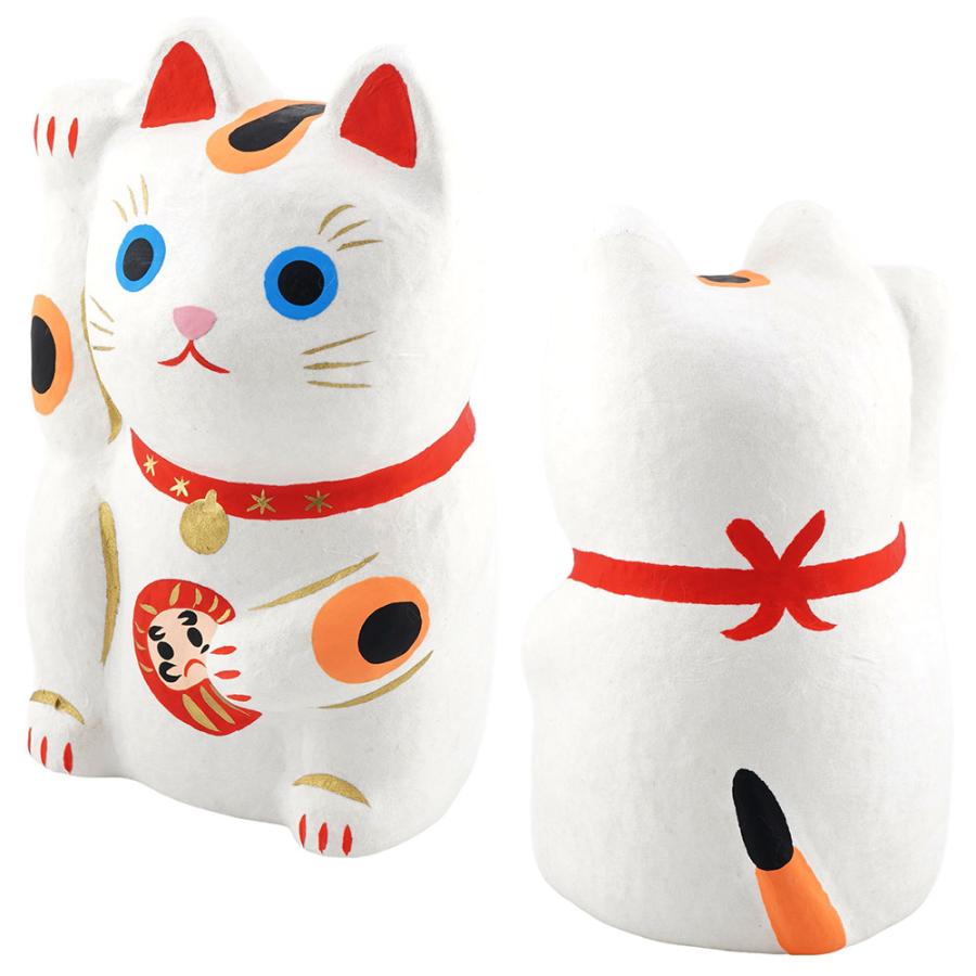 張り子 招き猫（大）　和雑貨/招き猫/ちりめん/民芸品/紙人形/一千乃 |  | 08
