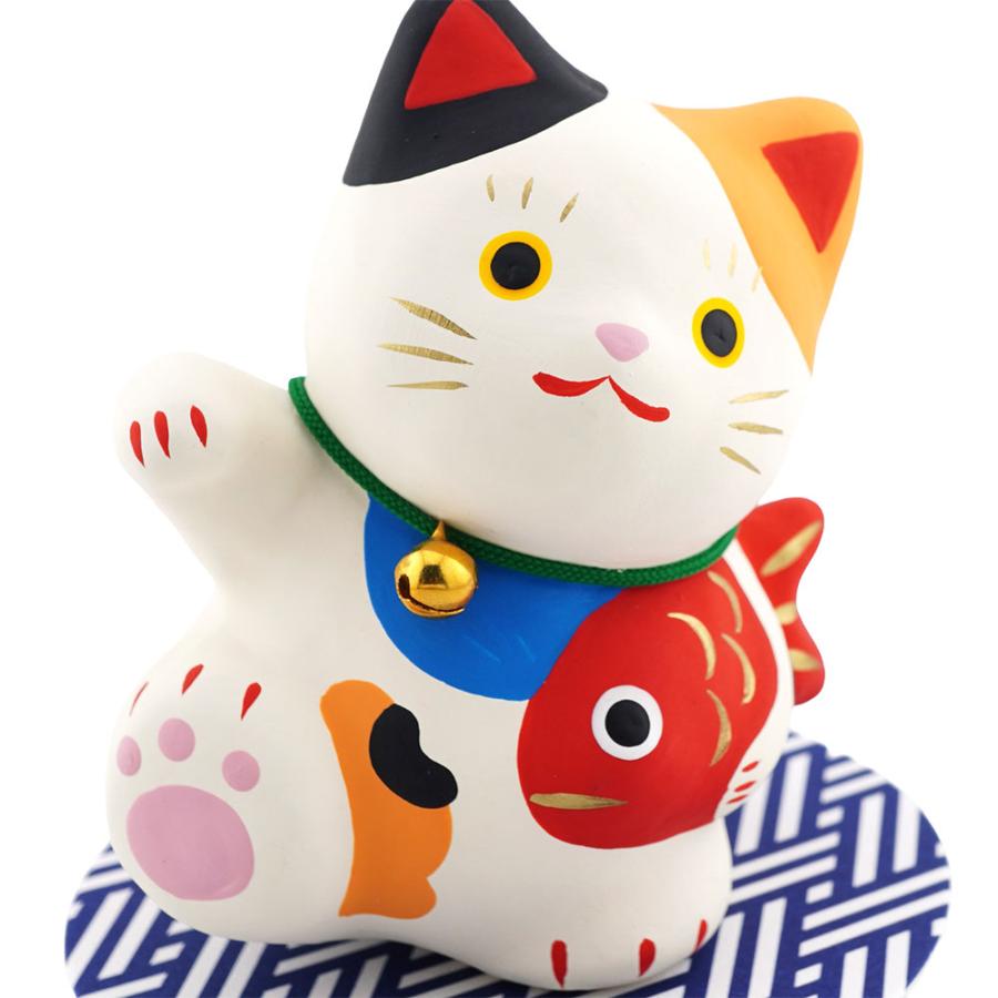 張り子 鯛持ちまねき　和雑貨/招き猫/ちりめん/民芸品/紙人形/一千乃 |  | 07