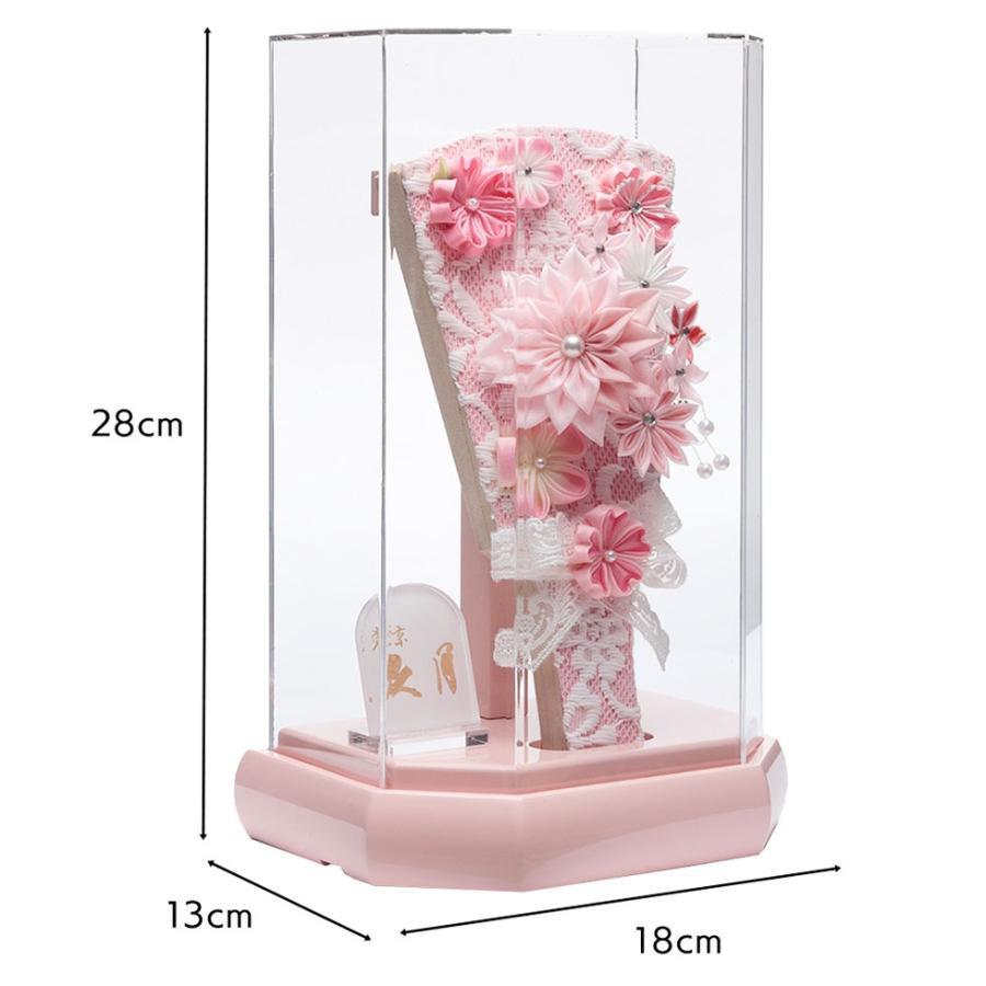 【送料無料】久月作 7号 璃花 つまみ羽子板 アクリルケース飾り ピンク 16510　正月飾り/女の子/女児/お祝い/節句/コンパクト/初正月/東京 久月 | 久月 | 02