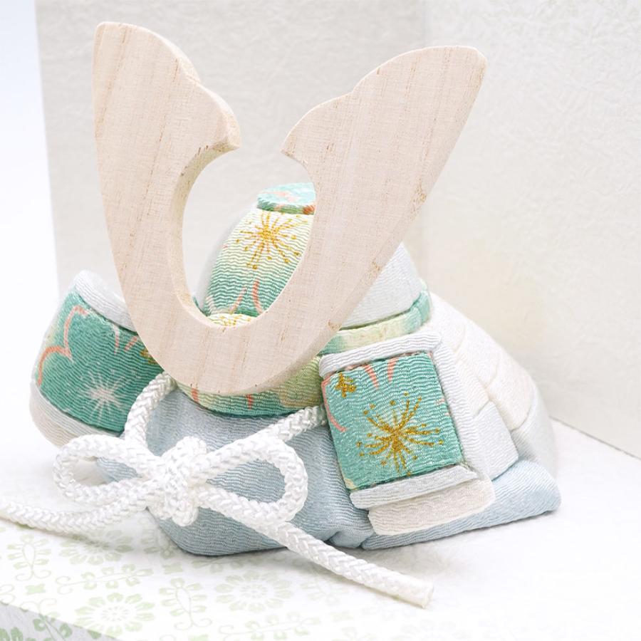 【送料無料】 久月作 木目込兜 平飾りセット グリーン 五月人形/端午の節句/子供の日/男の子/コンパクト/人形の久月 | 久月 | 03