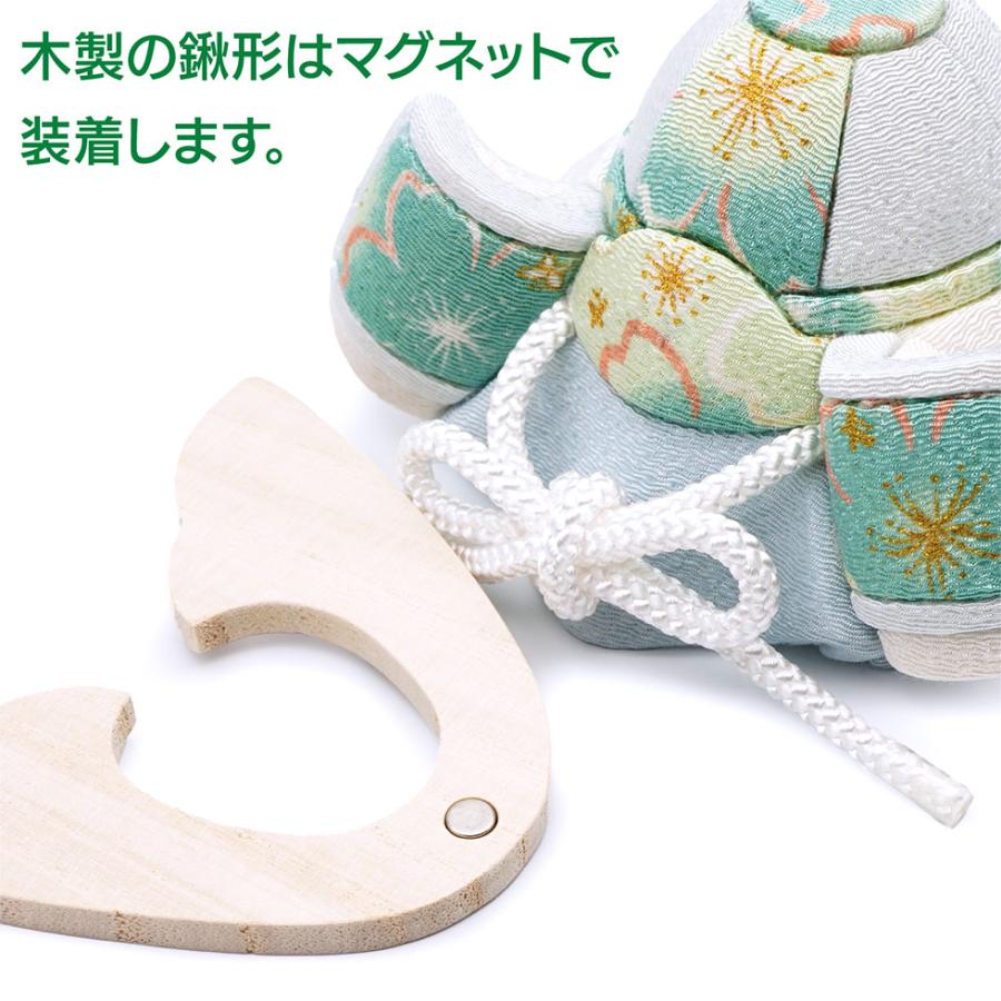 【送料無料】 久月作 木目込兜 平飾りセット グリーン 五月人形/端午の節句/子供の日/男の子/コンパクト/人形の久月 | 久月 | 07