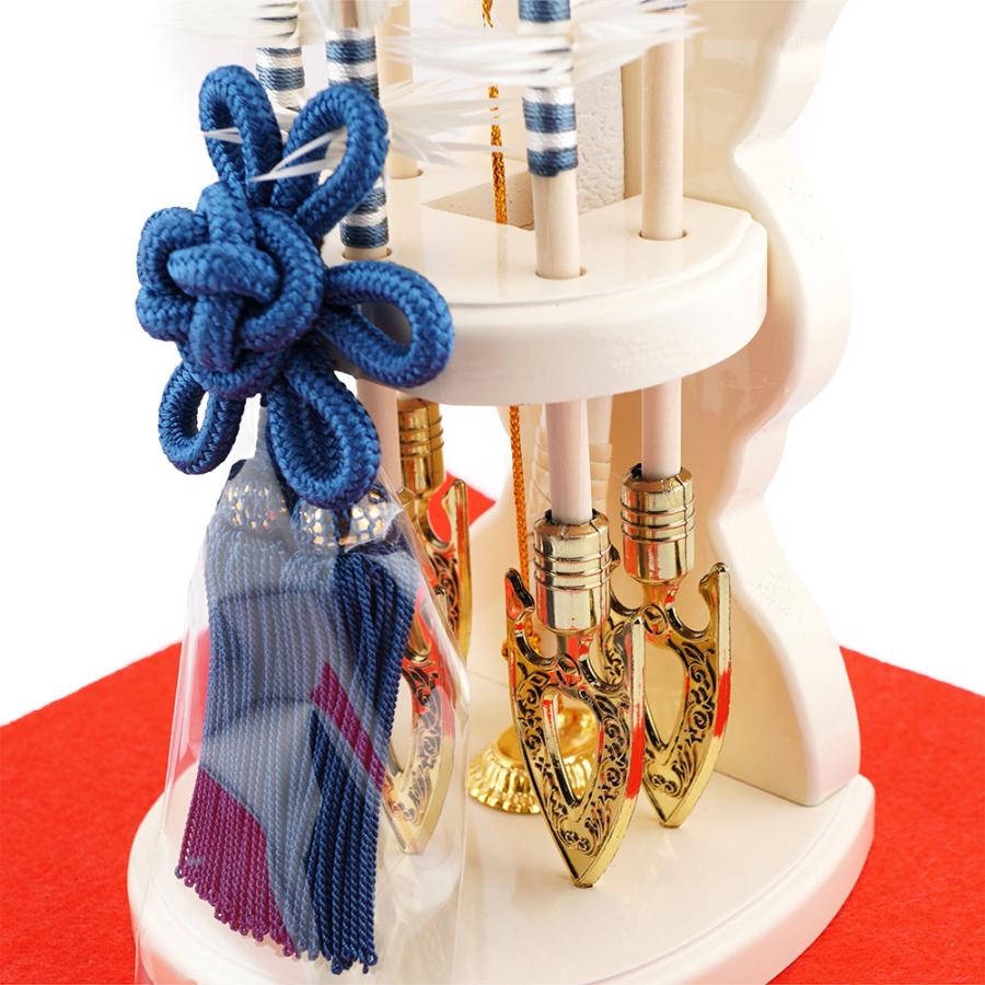 コンパクトでオシャレな破魔弓飾り 6号 アイボリー塗り出し飾り ブルー 正月飾り/男の子/男児/お祝い/節句/コンパクト | 久月 | 03