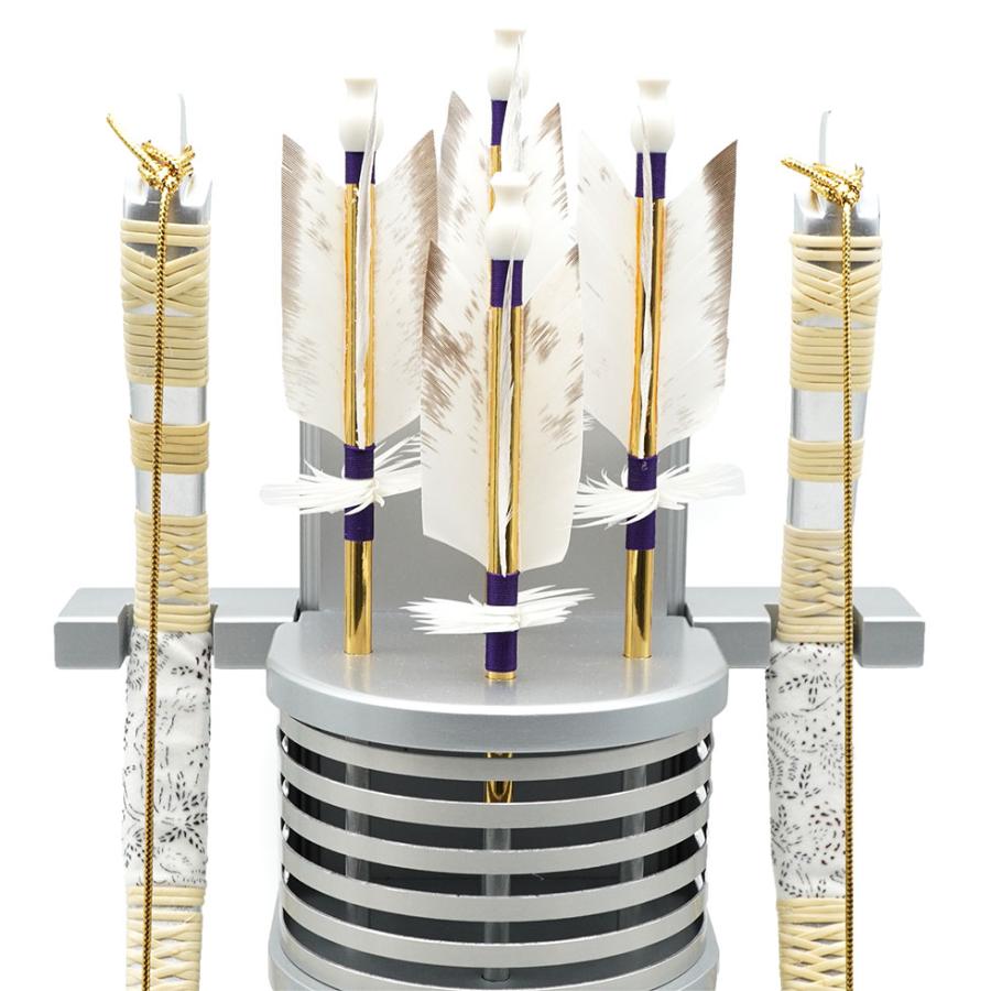 【送料無料】久月作 破魔弓飾り 10号 純貴 アクリルケース入り グレー系　正月飾り/男の子/男児/お祝い/節句/コンパクト/初正月 | 久月 | 05