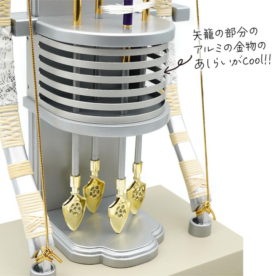 【送料無料】久月作 破魔弓飾り 10号 純貴 アクリルケース入り グレー系　正月飾り/男の子/男児/お祝い/節句/コンパクト/初正月 | 久月 | 06