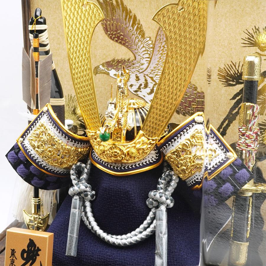 久月作 10号 長鍬兜 焼桐アクリル六角ケース飾り　五月人形/兜飾り/端午の節句/子供の日/コンパクト/男の子/人形の久月 | 久月 | 05