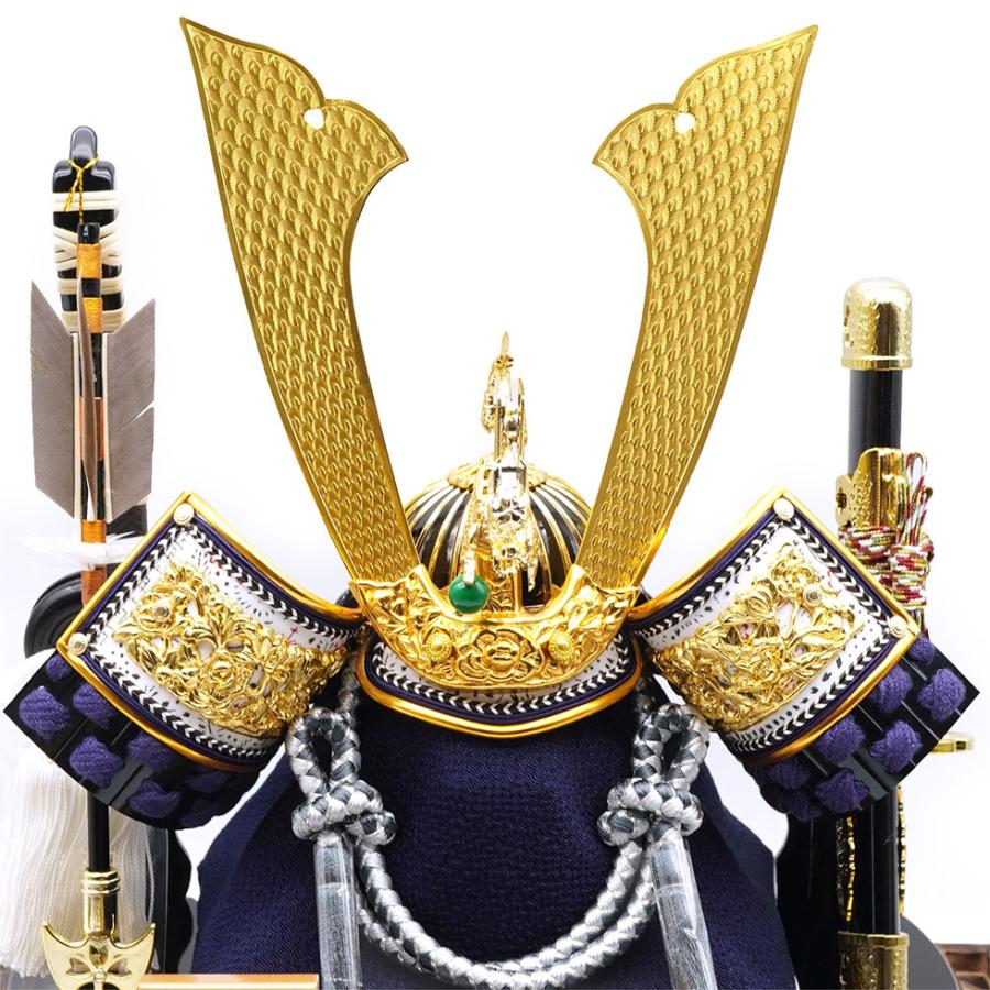 久月作 10号 長鍬兜 焼桐アクリル六角ケース飾り　五月人形/兜飾り/端午の節句/子供の日/コンパクト/男の子/人形の久月 | 久月 | 06