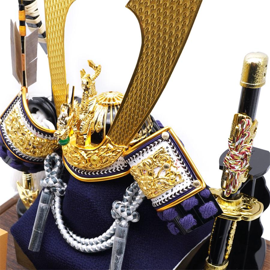 久月作 10号 長鍬兜 焼桐アクリル六角ケース飾り　五月人形/兜飾り/端午の節句/子供の日/コンパクト/男の子/人形の久月 | 久月 | 07