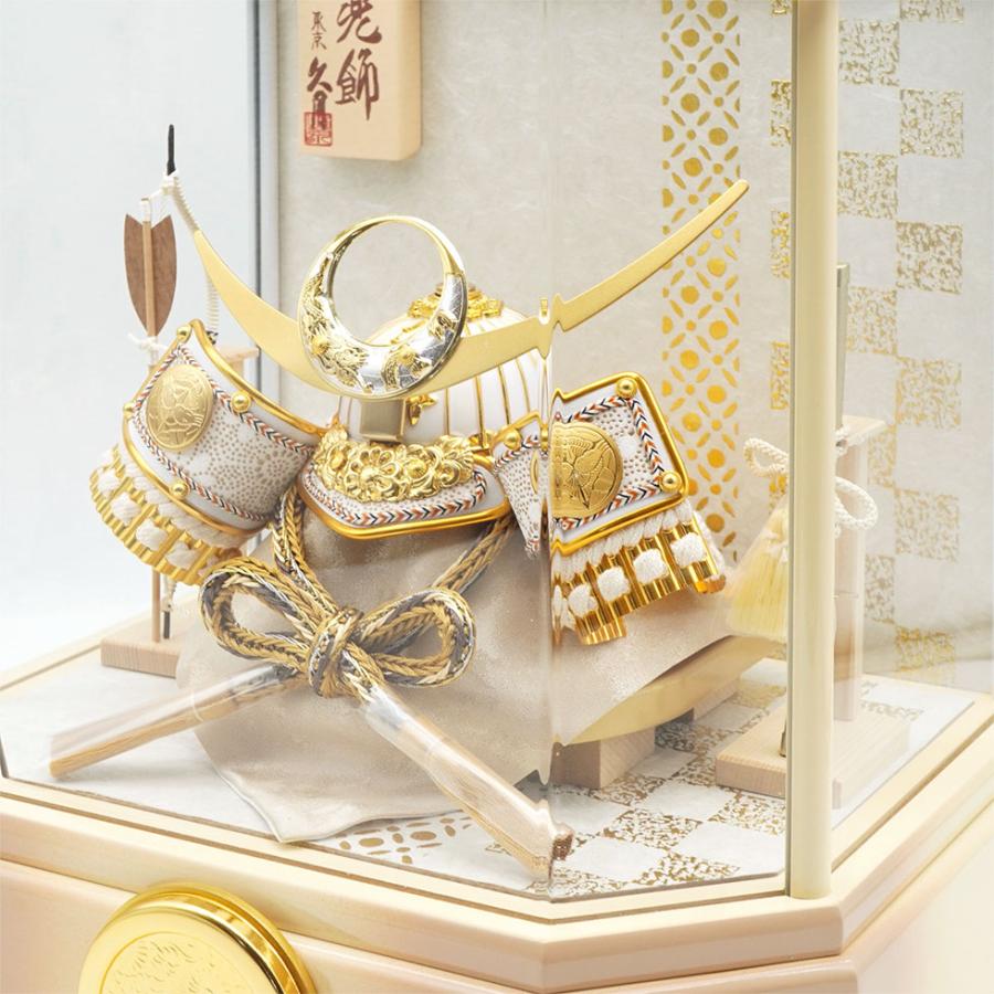 久月作 5号 上杉謙信ノ兜 アクリル六角ケース飾り ベージュ　五月人形/兜飾り/端午の節句/子供の日/コンパクト/男の子/人形の久月 | 久月 | 04