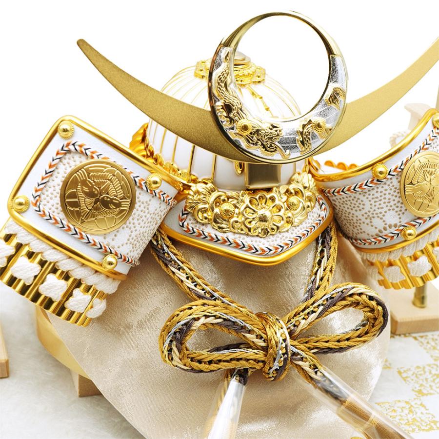 久月作 5号 上杉謙信ノ兜 アクリル六角ケース飾り ベージュ　五月人形/兜飾り/端午の節句/子供の日/コンパクト/男の子/人形の久月 | 久月 | 05