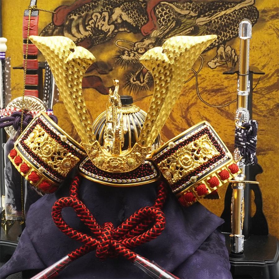 【送料無料】 久月作 10号 兜 黒塗りケース飾り 五月人形/兜飾り/端午の節句/子供の日/コンパクト/男の子/人形の久月 | 久月 | 02