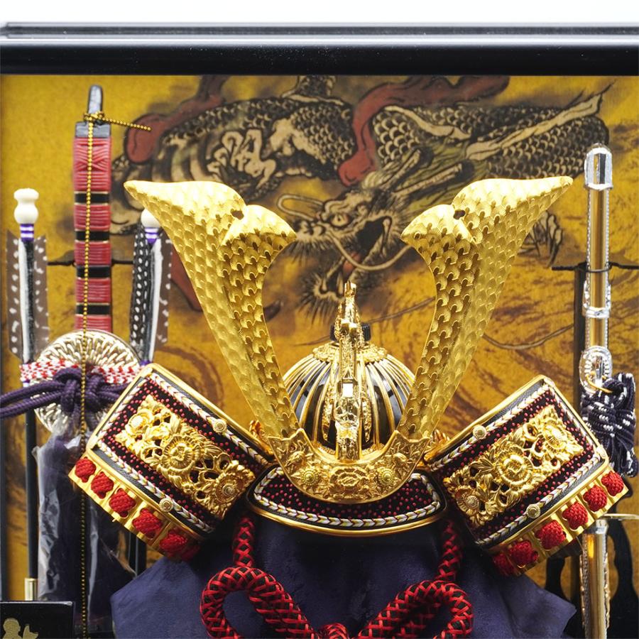 【送料無料】 久月作 10号 兜 黒塗りケース飾り 五月人形/兜飾り/端午の節句/子供の日/コンパクト/男の子/人形の久月 | 久月 | 03