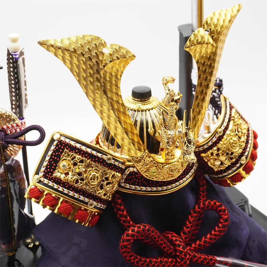 【送料無料】 久月作 10号 兜 黒塗りケース飾り 五月人形/兜飾り/端午の節句/子供の日/コンパクト/男の子/人形の久月 | 久月 | 05