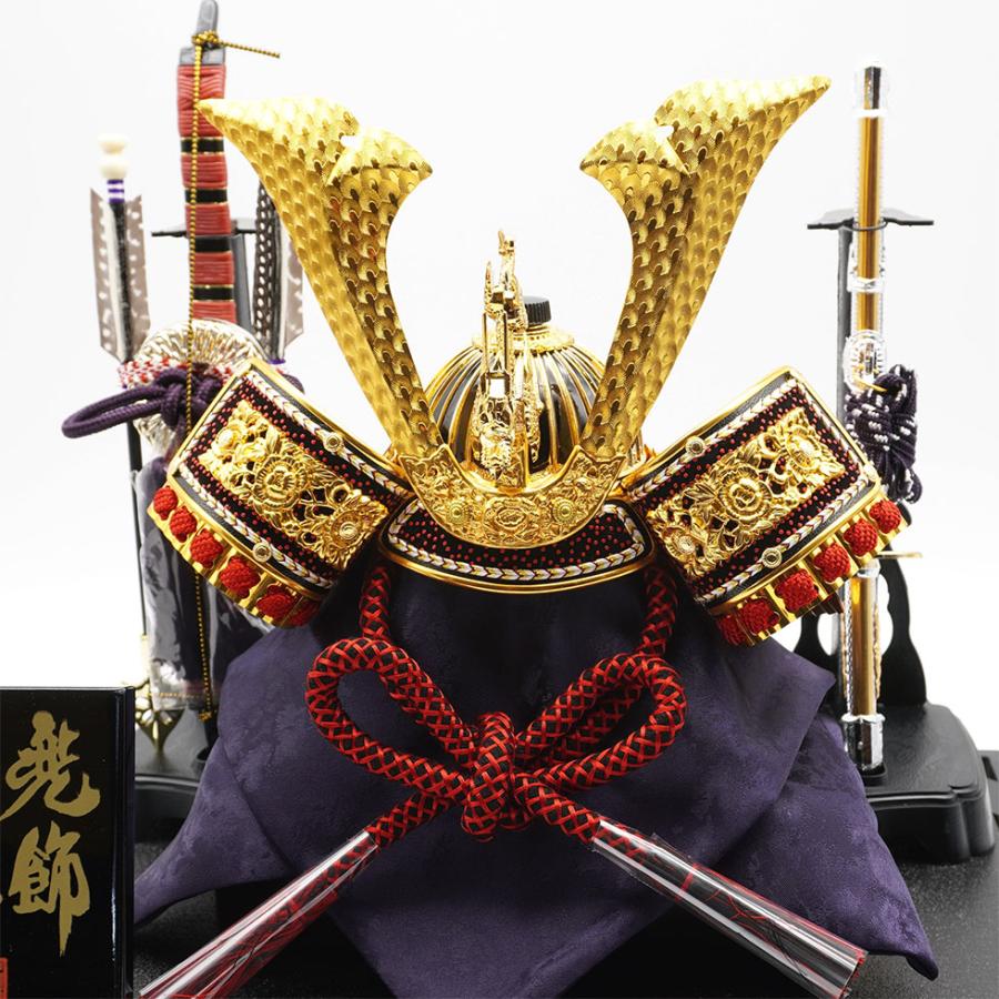 【送料無料】 久月作 10号 兜 黒塗りケース飾り 五月人形/兜飾り/端午の節句/子供の日/コンパクト/男の子/人形の久月 | 久月 | 06