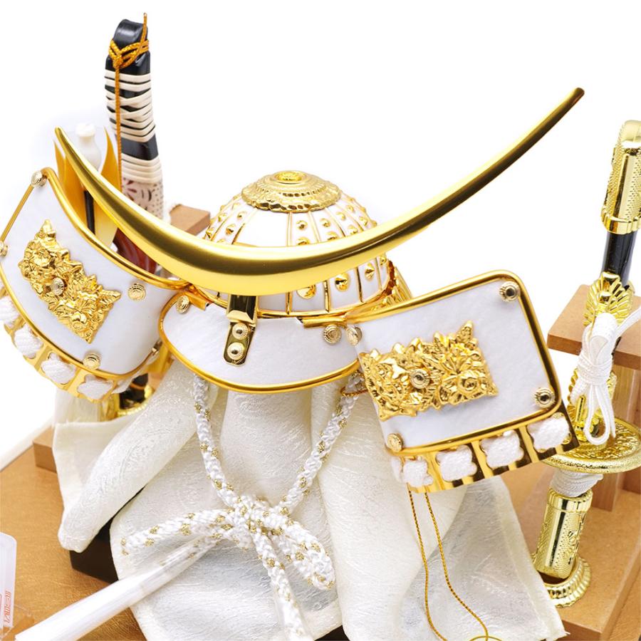 久月作 6号 伊達兜 アクリルケース飾り アイボリー　五月人形/兜飾り/端午の節句/子供の日/コンパクト/男の子/人形の久月 | 久月 | 06