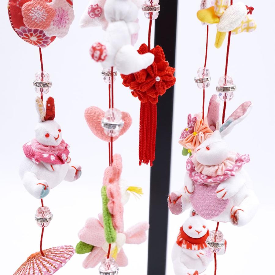 【送料無料】つるし雛 ジュエル赤 スタンド付きセット　雛人形/ひな人形/おひなさま/コンパクト/雛祭り/節句/女の子/人形の久月 | 久月 | 03