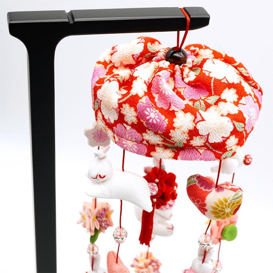 【送料無料】つるし雛 ジュエル赤 スタンド付きセット　雛人形/ひな人形/おひなさま/コンパクト/雛祭り/節句/女の子/人形の久月 | 久月 | 04