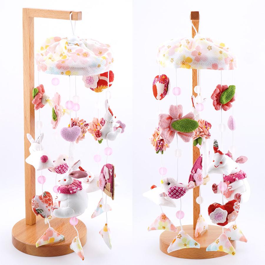 【送料無料】つるし雛 うさぎっ子パステル スタンド付きセット　雛人形/ひな人形/おひなさま/コンパクト/雛祭り/節句/女の子/人形の久月 | 久月 | 01