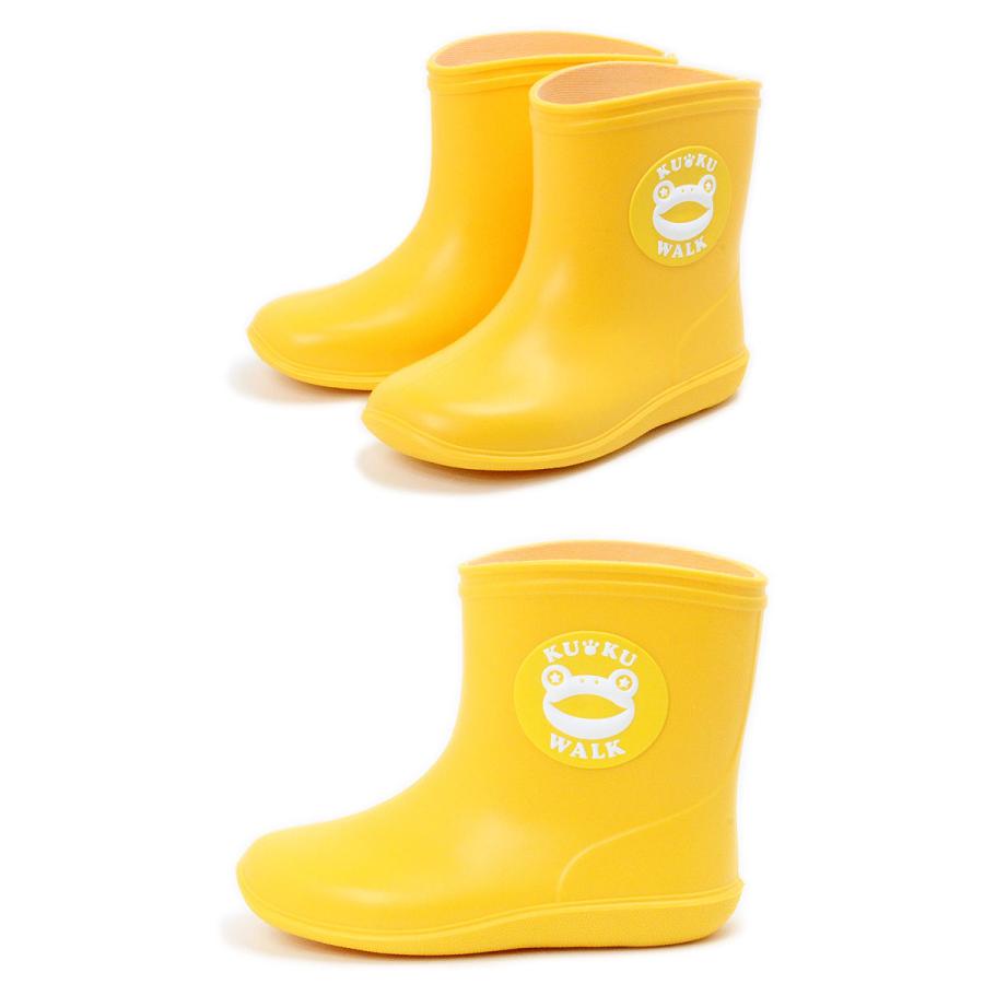 Walk カエルワッペン レインシューズ　ベビー　イエロー | kuku WALK | 01
