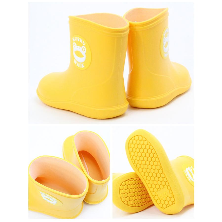 Walk カエルワッペン レインシューズ　ベビー　イエロー | kuku WALK | 02