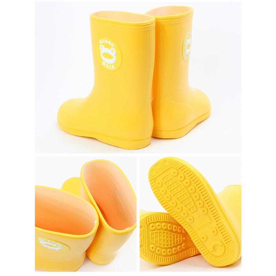Walk カエルワッペン レインシューズ キッズ 　　イエロー | kuku WALK | 02