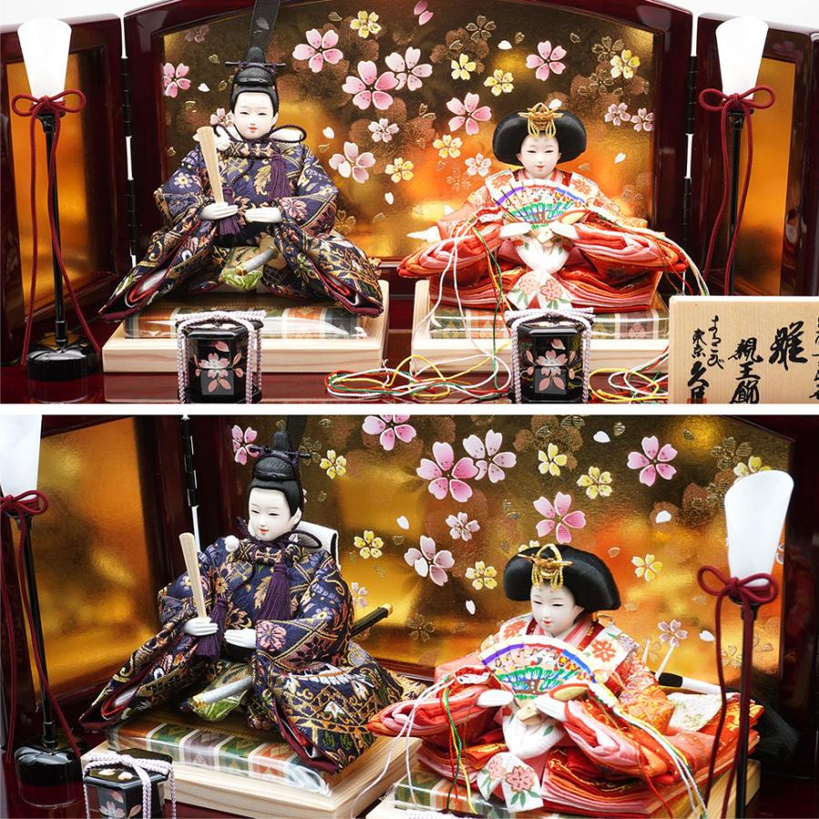 在庫有】 ハローガーデン久月作 束帯親王飾り 花梨舞桜収納台セット