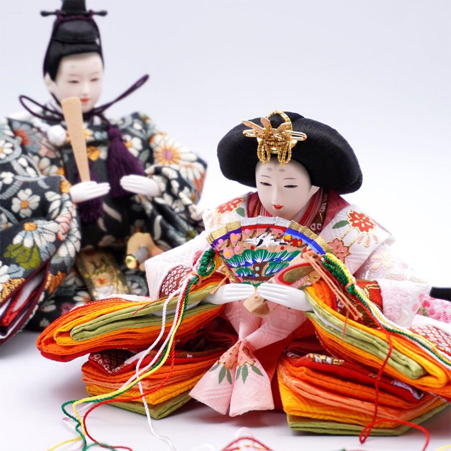 【送料無料】久月作 束帯親王飾り 桜刺繍ワイン塗り収納台セット　雛人形/ひな人形/おひなさま/コンパクト/雛祭り/節句/女の子/人形の久月 | 久月 | 04