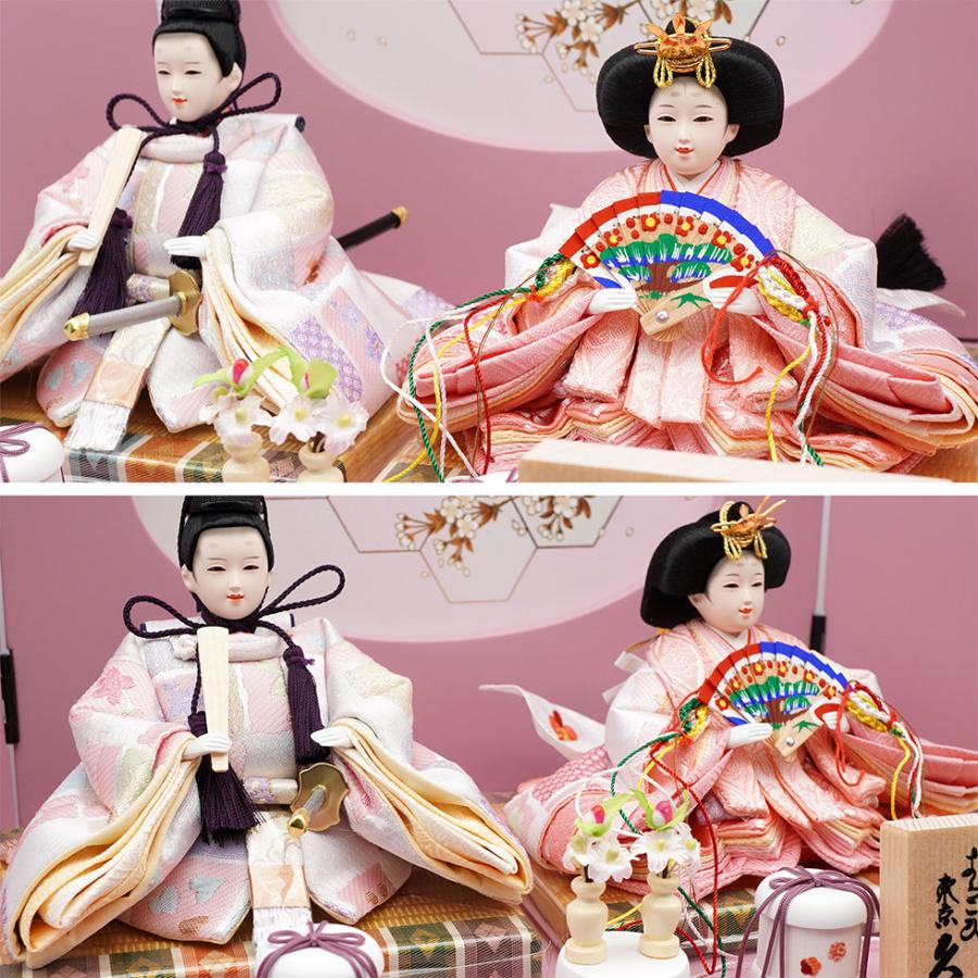 久月作 束帯親王飾り 亀甲枝垂桜収納台セット ピンク　雛人形/ひな人形/おひなさま/コンパクト/雛祭り/節句/女の子/人形の久月 | 久月 | 04