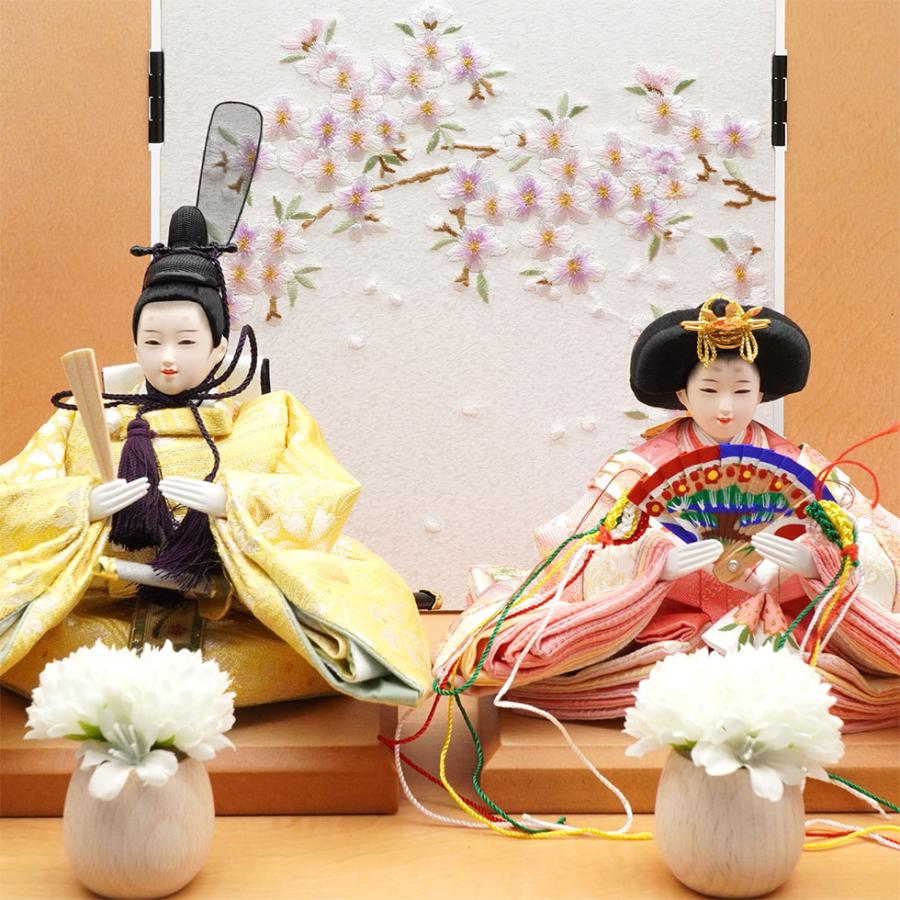 久月作 束帯親王飾り 刺繍小桜 収納台セット　雛人形/ひな人形/おひなさま/コンパクト/雛祭り/節句/女の子/人形の久月 | 久月 | 02