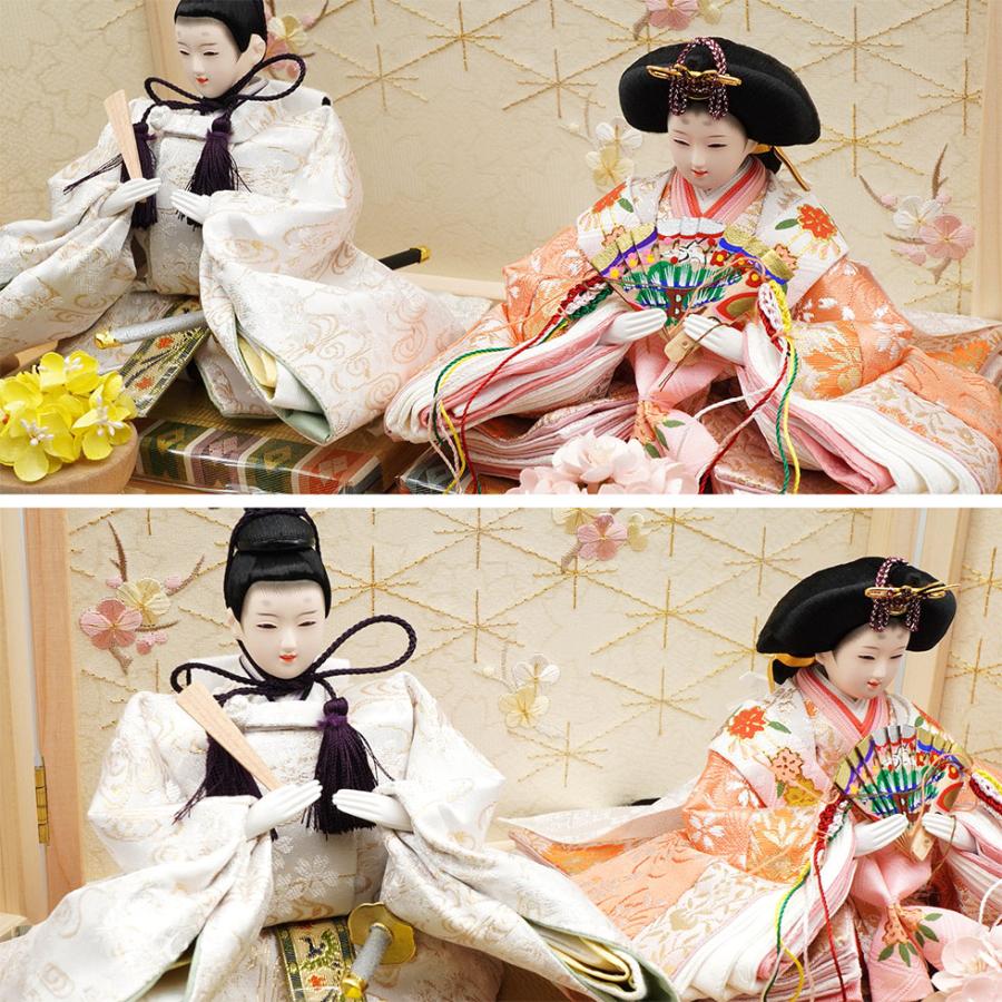 久月作 束帯親王飾り 白木格子枝梅 天然木収納台セット　雛人形/ひな人形/おひなさま/コンパクト/雛祭り/節句/女の子/人形の久月 | 久月 | 03