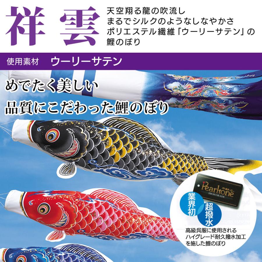 まるでシルクのようなしなやかさ☆祥雲 龍柄吹流 5M 3色セット