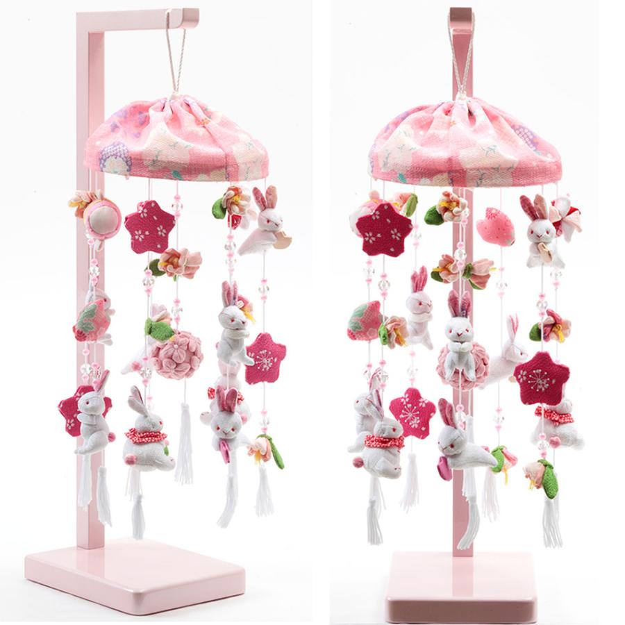 【送料無料】つるし雛 うさぎ桃 スタンド付きセット　雛人形/ひな人形/おひなさま/コンパクト/雛祭り/節句/女の子/人形の久月 | 久月 | 01