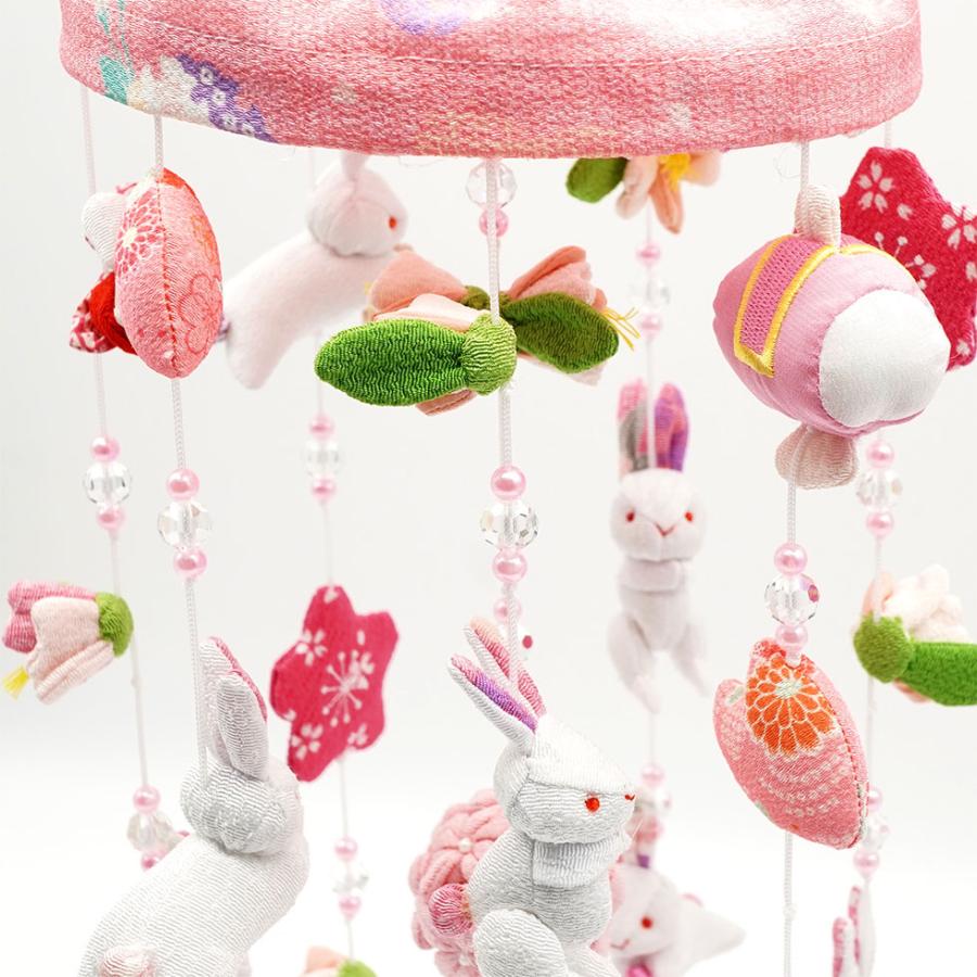 【送料無料】つるし雛 うさぎ桃 スタンド付きセット　雛人形/ひな人形/おひなさま/コンパクト/雛祭り/節句/女の子/人形の久月 | 久月 | 02