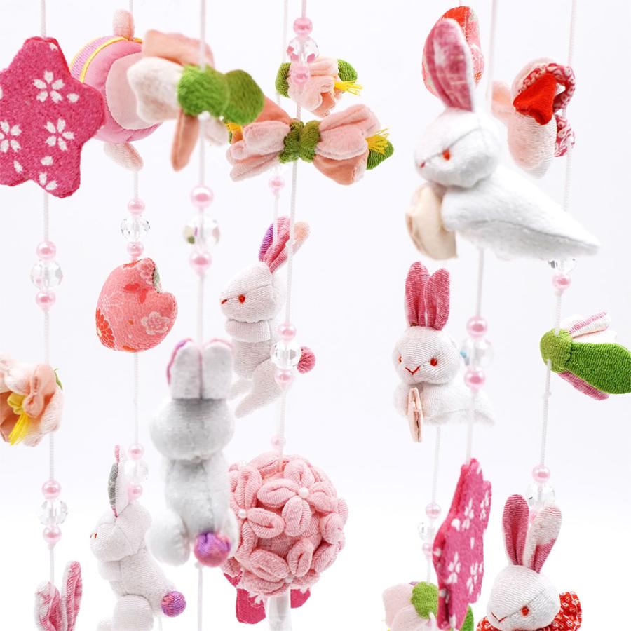 【送料無料】つるし雛 うさぎ桃 スタンド付きセット　雛人形/ひな人形/おひなさま/コンパクト/雛祭り/節句/女の子/人形の久月 | 久月 | 03