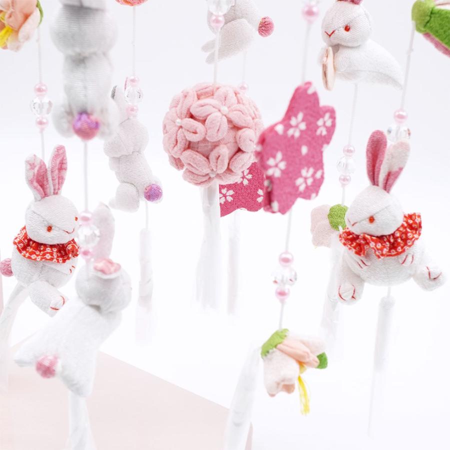 【送料無料】つるし雛 うさぎ桃 スタンド付きセット　雛人形/ひな人形/おひなさま/コンパクト/雛祭り/節句/女の子/人形の久月 | 久月 | 04