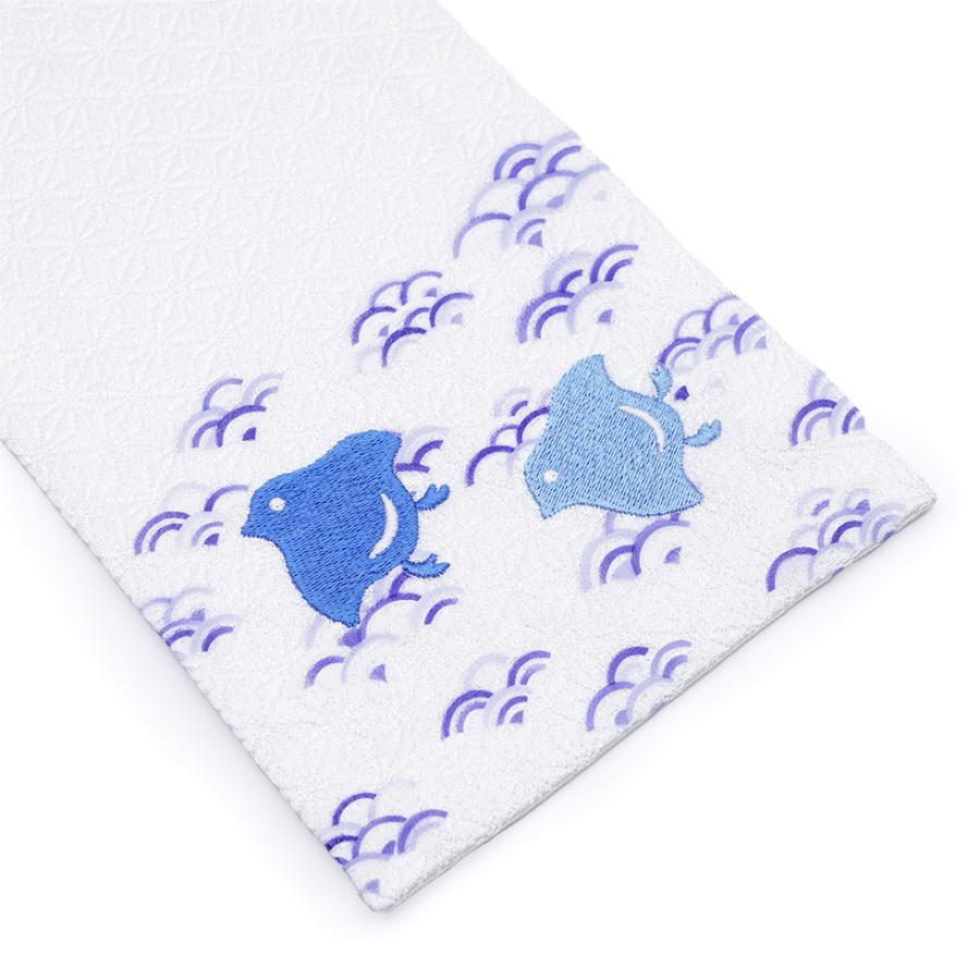 久月 室内用 鯉のぼり 波千鳥白青 ３匹 ちりめん つるし飾り 木製スタンド付きセット 五月人形/端午の節句/コンパクト/男の子/人形の久月 | 久月 | 06