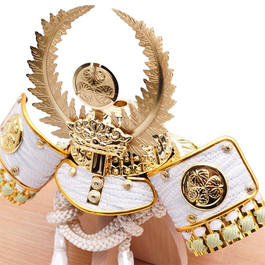 【送料無料】 久月作 5号 正絹萌黄縅 徳川家康公ノ兜 さくら台飾り 五月人形/端午の節句/子供の日/男の子/コンパクト/人形の久月 | 久月 | 04