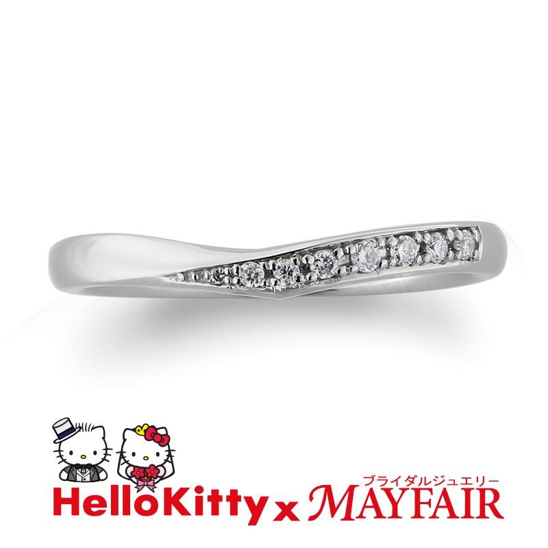 ハローキティの結婚指輪 マリッジリング レディース バッキンガム宮殿 K18 ホワイト・ピンク・イエロー | sanrio