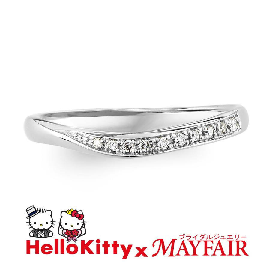 ハローキティの結婚指輪 マリッジリング レディース キューガーデン K18 ホワイト・ピンク・イエロー | sanrio