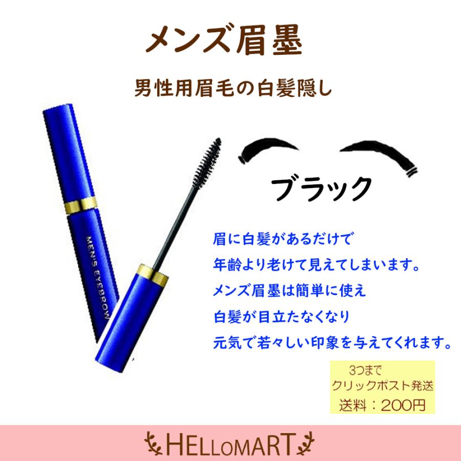 白髪隠し メンズ 眉毛染め ブラシ スティック しらが 眉墨 ブラック 男性 アイブロウ まゆげ（Yahoo!・ハローマート）