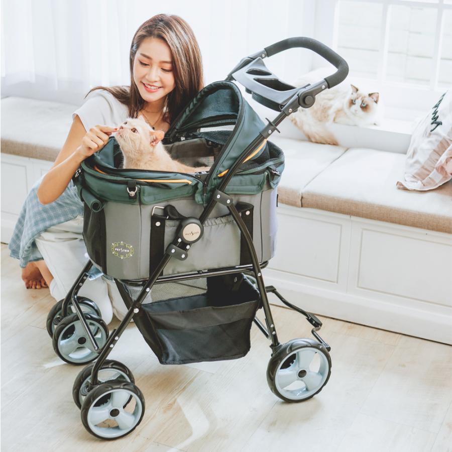 ペットカート 取り外し可能 軽量 折りたたみ 分離型 ペットバギー ディアスイートハート グリーン | FANTASY WORLD | 06