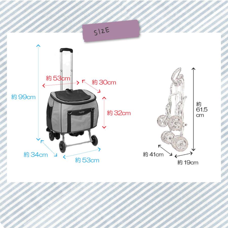 ペット カート 小型 中型 取り外し 折りたたみ 分離 バッグ リュック 車 バギー スイートハート L デニム | FANTASY WORLD | 11