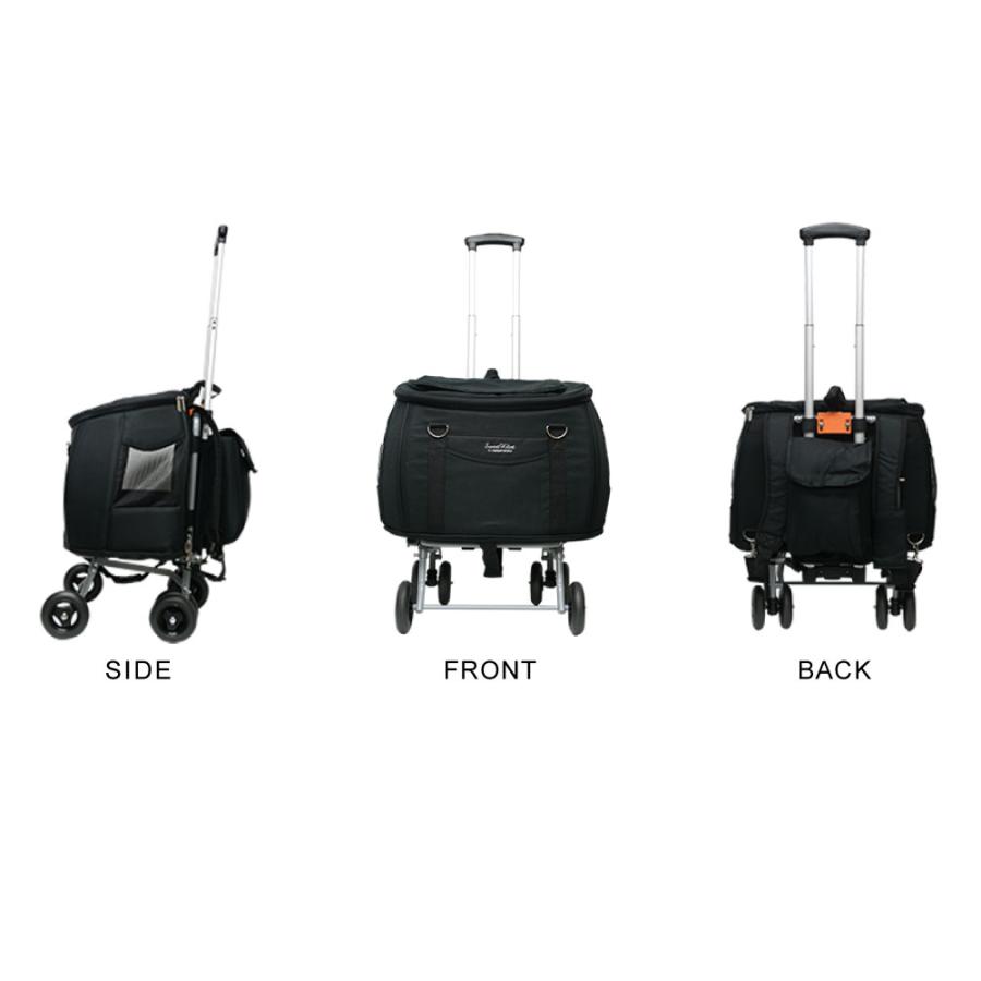 ペット カート 小型 中型 取り外し 折りたたみ 分離 バッグ リュック 車 バギー スイートハート L ブラック | FANTASY WORLD | 04