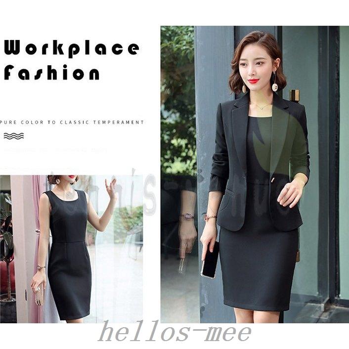 堅実な究極の スーツレディースビジネススーツワンピーススーツ長袖2点セットオフィス通勤就活面接事務服制服入学式 入社 卒業式長袖 ワンピーススーツ サイズ 4xl Www Batishlaw Com