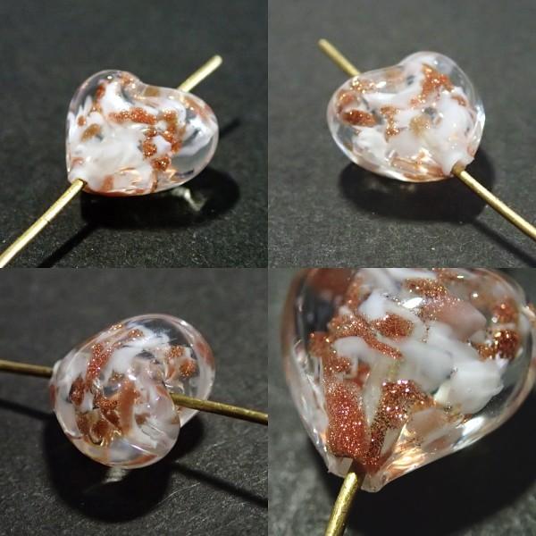 10127-『ベネチアンガラス』　ハート　ソンメルソ　白　約１２ｘ１２mm　１個 |  | 01